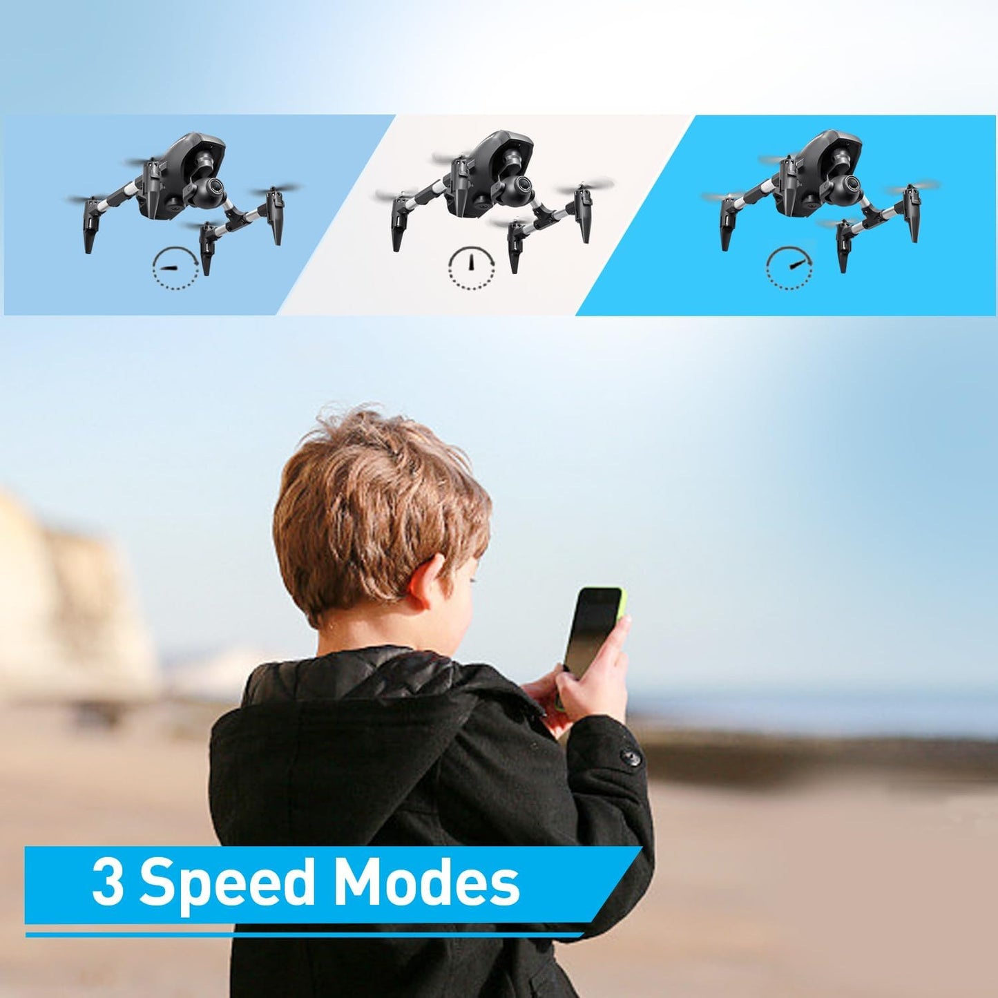 4DRC V42 Mini Drone with Camera1080P HDR Video, Headless Mode,2 speeds, APP Control, One-touch take off, Lightweight Mechanical Gimbal Vertical Shooting, Easy to Fly Drones Toy Gift for Kids Adults