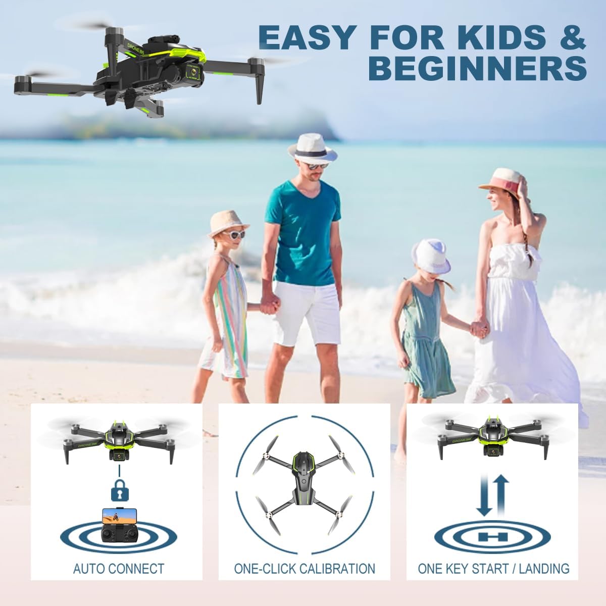 Drone with Camera 1080P for Kids and Adults, Brushless Motor Foldable Drone for Beginner, 36 Mins Flight Time/One Key Start/Gesture Photography, Toys for Boys and Girls 8-12 Birthday Gifts