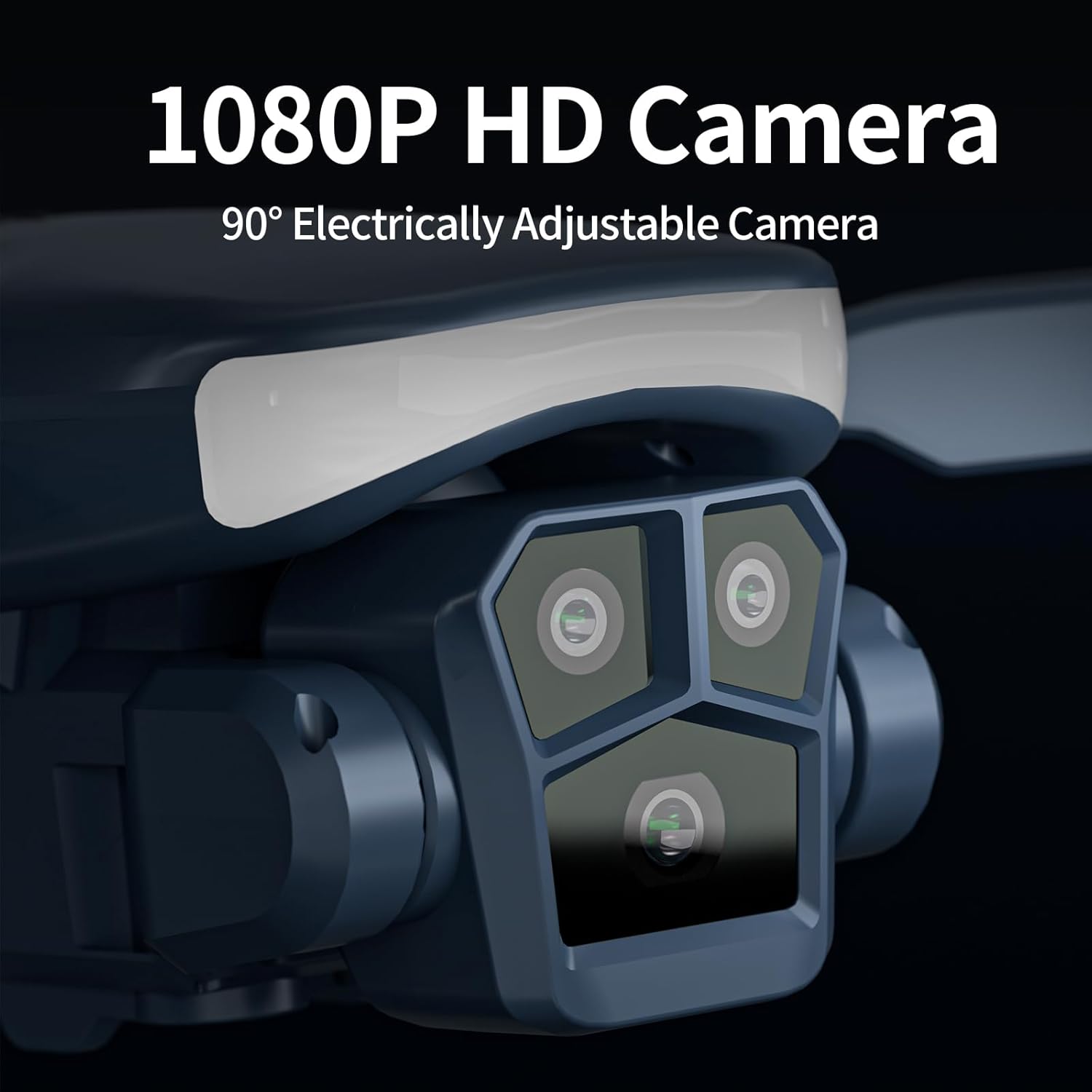 K417 Drone with Dual Camera 1080P, LED Blue Lamp Brushless Drones with Electric camrea, RC Quadcopter APP Drone for Kids and Adults, Altitude Hold and Headless Mode for Beginners, 3D Flip