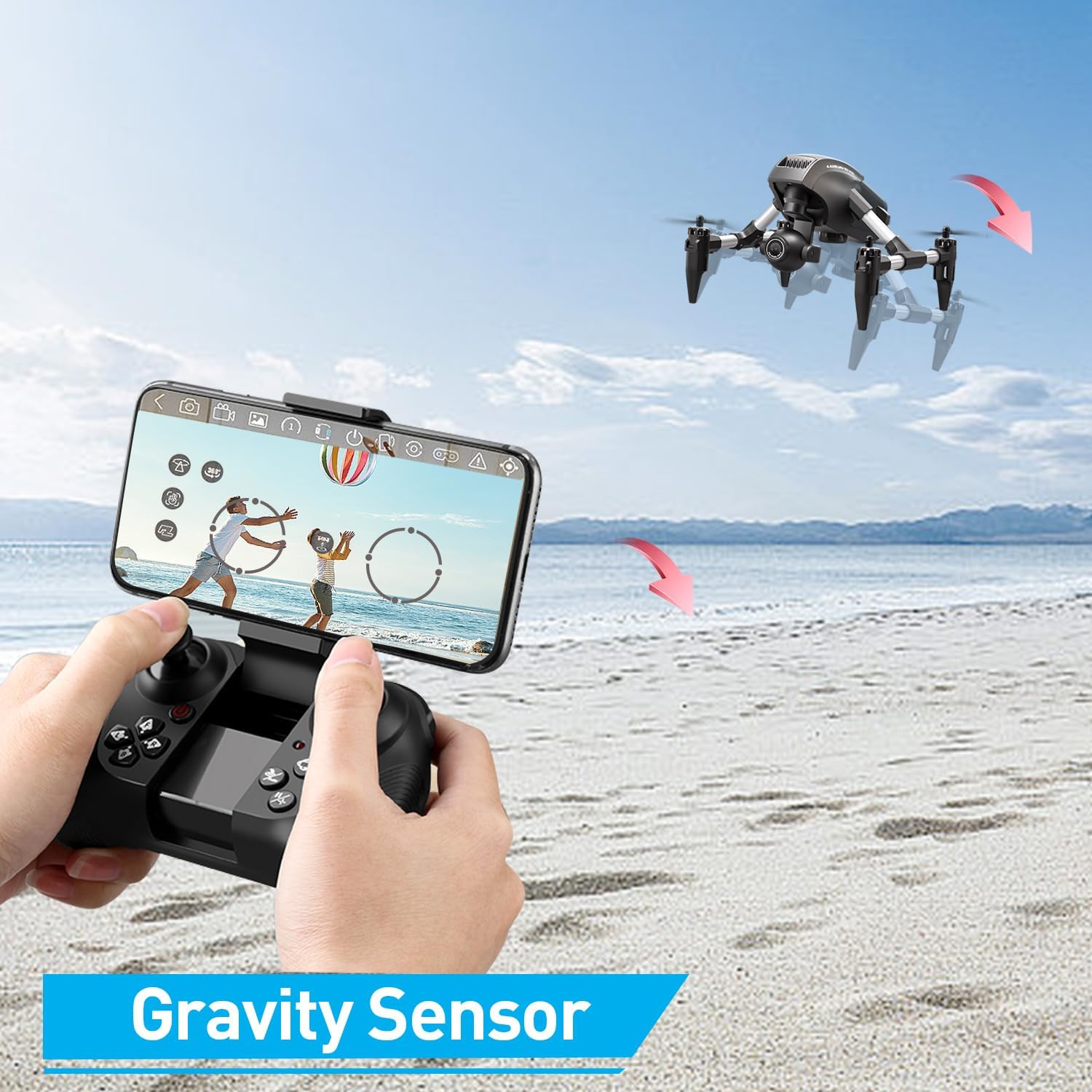 4DRC V42 Mini Drone with Camera1080P HDR Video, Headless Mode,2 speeds, APP Control, One-touch take off, Lightweight Mechanical Gimbal Vertical Shooting, Easy to Fly Drones Toy Gift for Kids Adults