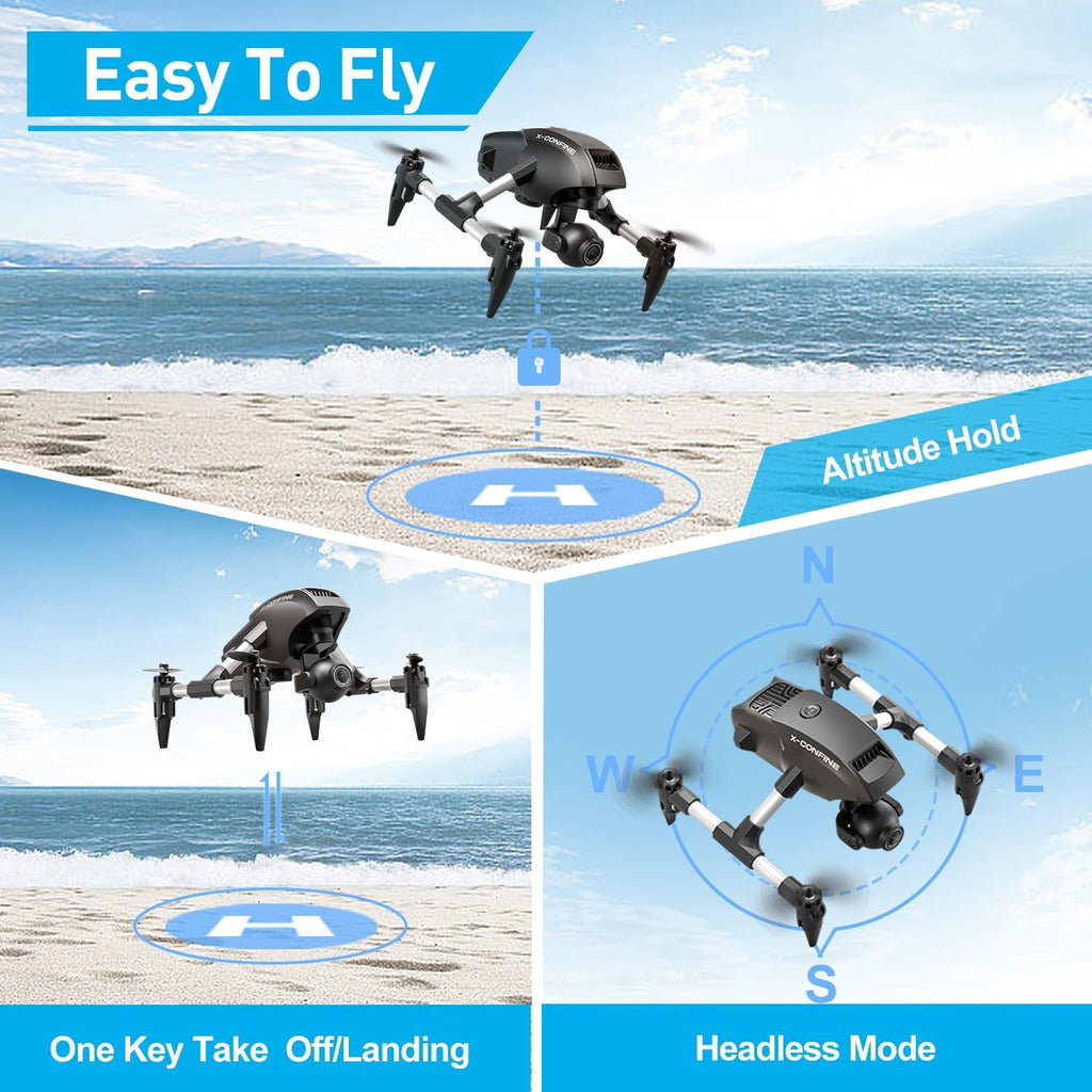 4DRC V42 Mini Drone with Camera1080P HDR Video, Headless Mode,2 speeds, APP Control, One-touch take off, Lightweight Mechanical Gimbal Vertical Shooting, Easy to Fly Drones Toy Gift for Kids Adults