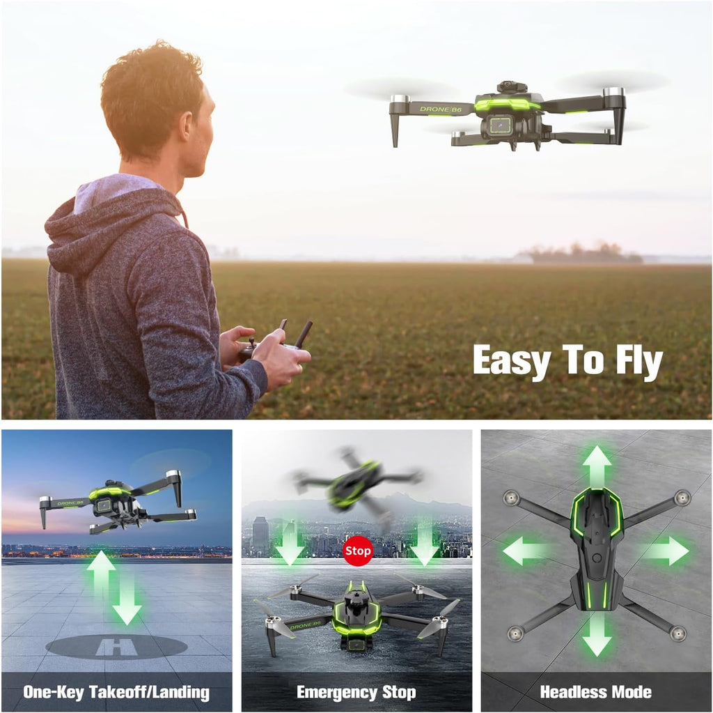 Drone with Camera 4K for Kids and Adults, Brushless Motor Drone with 40 Mins Long Flight Time, One Key Start Beginner Friendly RC Quadcopter, Toys Gifts for Boys and Men Birthday Gifts