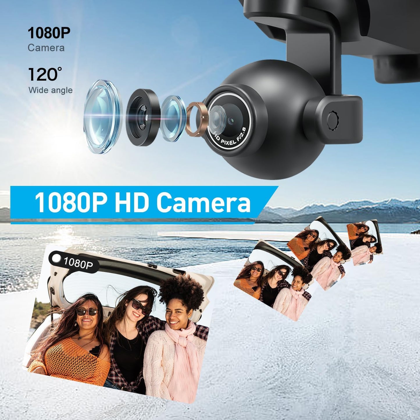 4DRC V42 Mini Drone with Camera1080P HDR Video, Headless Mode,2 speeds, APP Control, One-touch take off, Lightweight Mechanical Gimbal Vertical Shooting, Easy to Fly Drones Toy Gift for Kids Adults