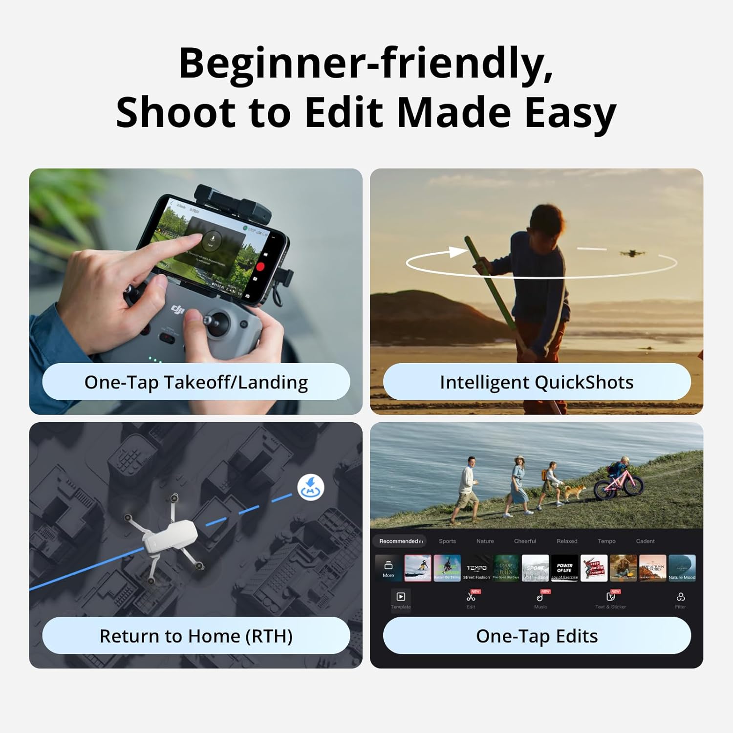 DJI Mini 4K, Drone with Camera 4K Professional, Under 249 g, 3-Axis Gimbal Stabilization, 10km Video Transmission, Auto Return, Wind Resistance, 31-Min Max Flight Time, Intelligent Flight