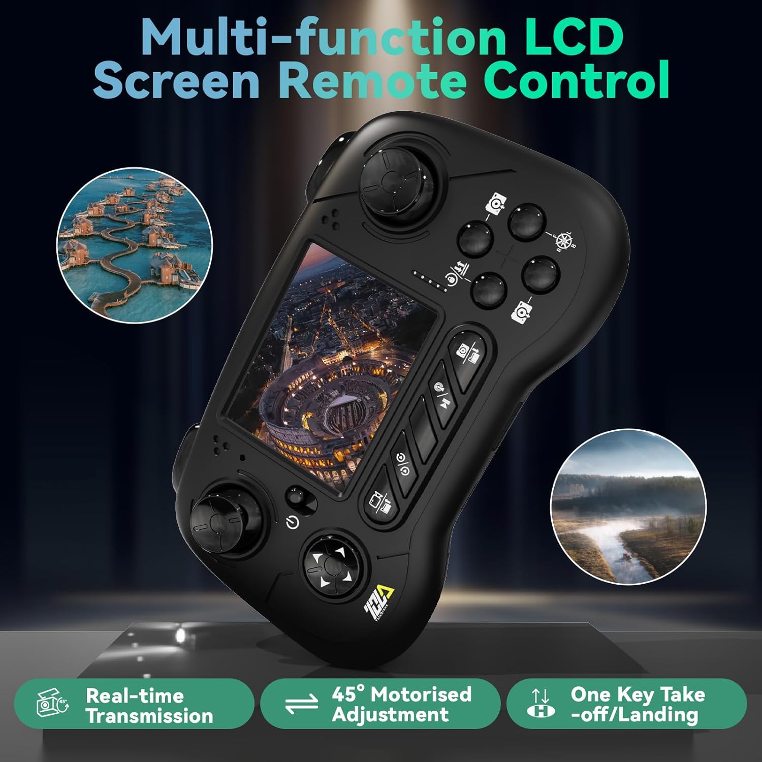 Toladrone TD31LCD Drone with LCD Screen, Digital Image Transmission, Drone with Camera Brushless Motor Drones for Beginners, Foldable RC Quadcopter for Adults