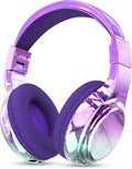 JYPS Kids Headphones Wireless,Metallic Childrens Bluetooth Headphones with Mic,Wireless & Wired Kids Headphones Over Ear for Teenage Girls,Toddler Headphone for iPad/Fire Tablet/School