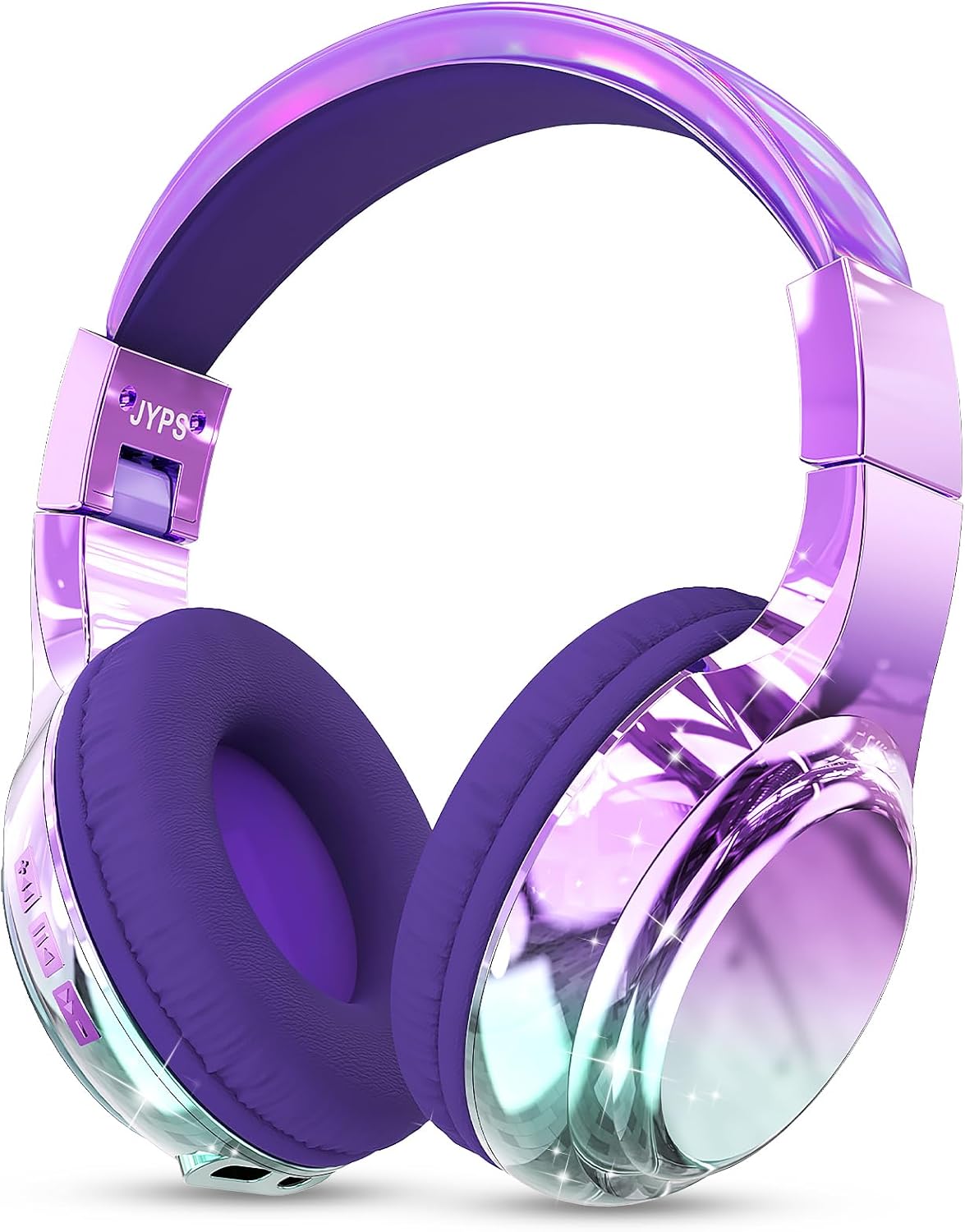 JYPS Kids Headphones Wireless,Metallic Childrens Bluetooth Headphones with Mic,Wireless & Wired Kids Headphones Over Ear for Teenage Girls,Toddler Headphone for iPad/Fire Tablet/School