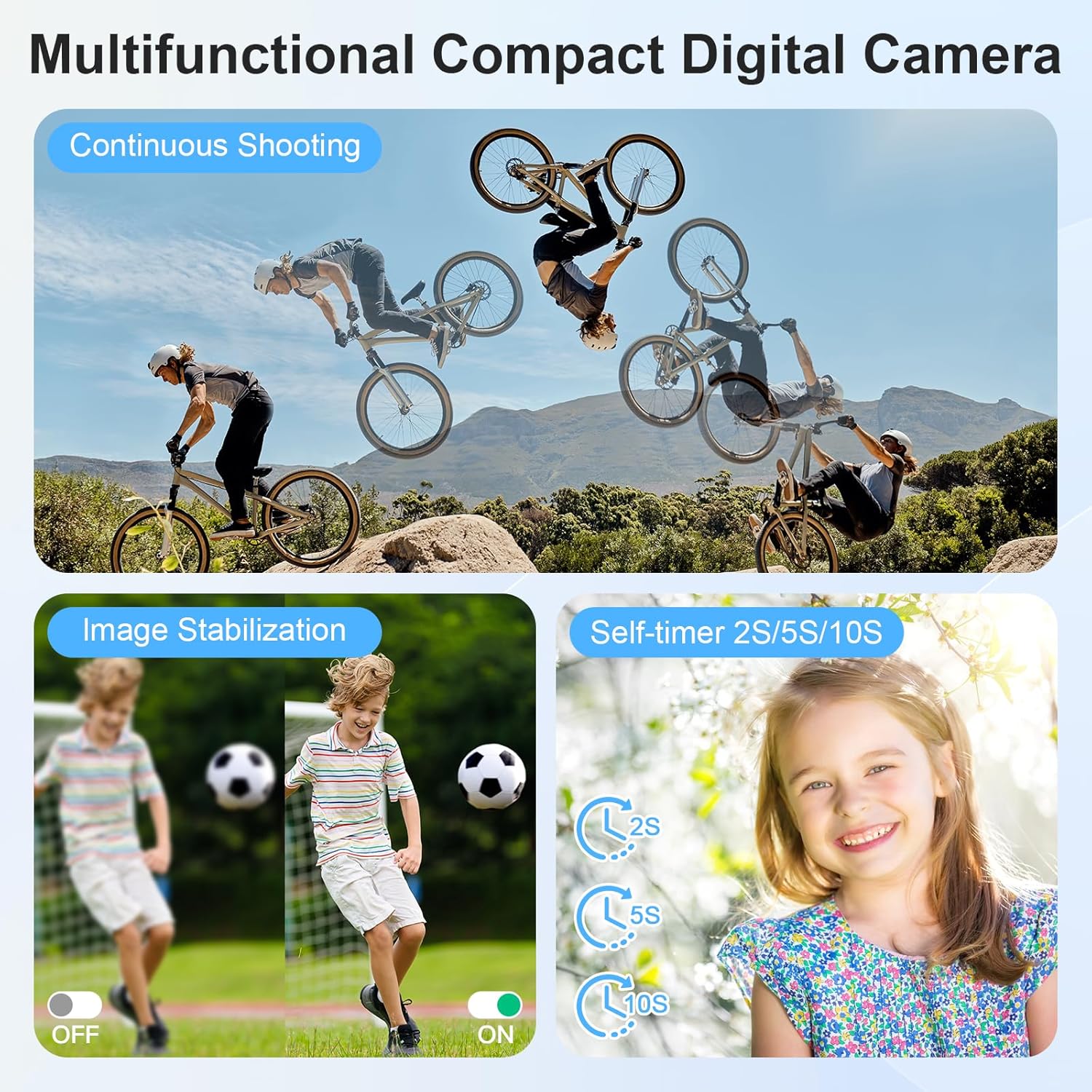 Digital Camera 4K - 48MP UHD Autofocus with 2.83" LCD Screen, 18X Digital Zoom Anti-Shake Photography Vlogging Compact Camera with 32gb SD Card for Kids Students Beginners Teens