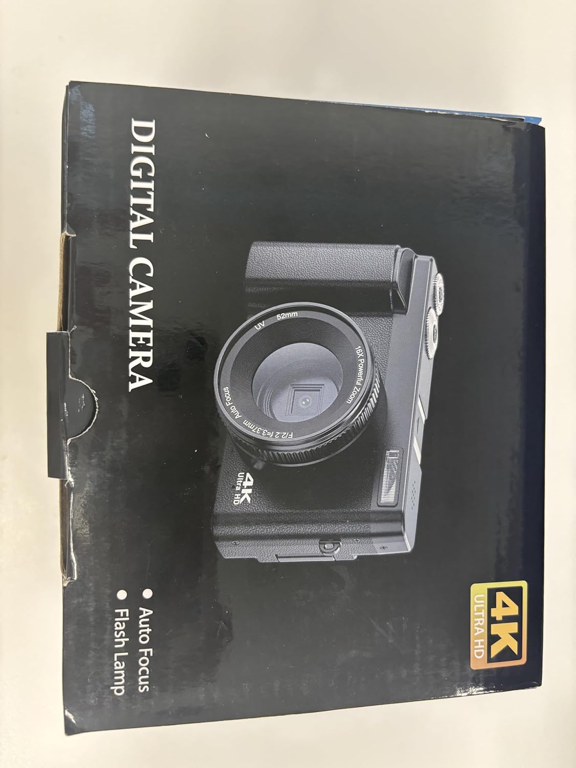 Digital Camera 4K, 48MP 16X Autofocus Digital Zoom Photo Camera, 3 Inch 180° Flip LCD Screen Compact Vlogging Photography Camera with Charging Station, 2 Batteries, 32GB Card for Children, Beginners