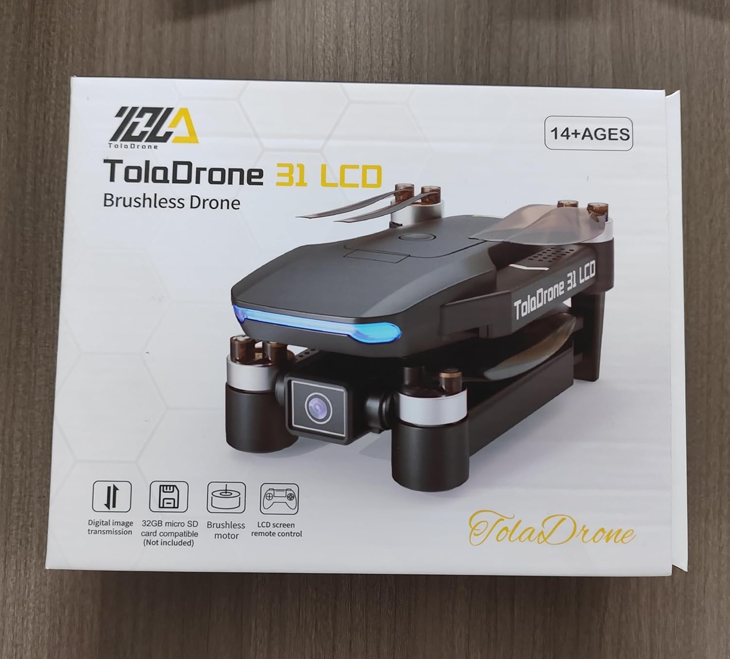 Toladrone TD31LCD Drone with LCD Screen, Digital Image Transmission, Drone with Camera Brushless Motor Drones for Beginners, Foldable RC Quadcopter for Adults