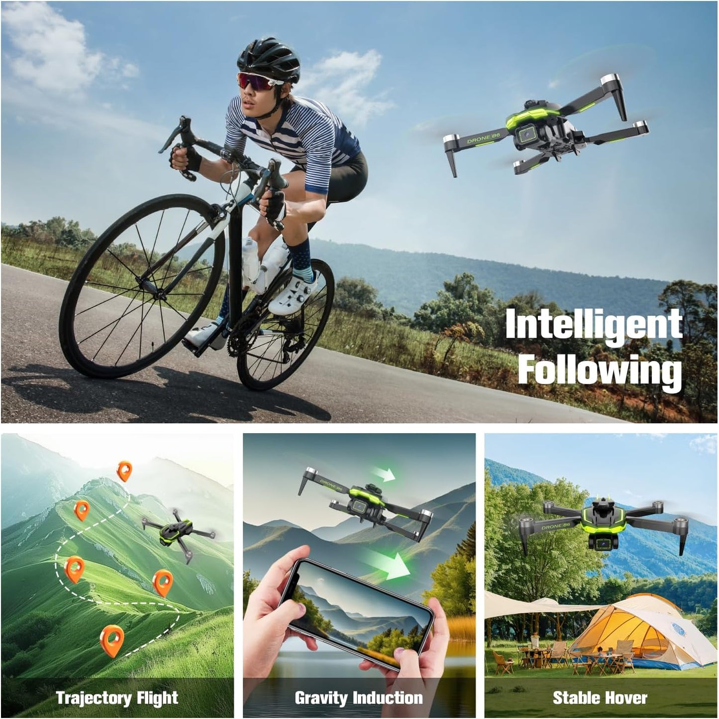 Drone with Camera 4K for Kids and Adults, Brushless Motor Drone with 40 Mins Long Flight Time, One Key Start Beginner Friendly RC Quadcopter, Toys Gifts for Boys and Men Birthday Gifts